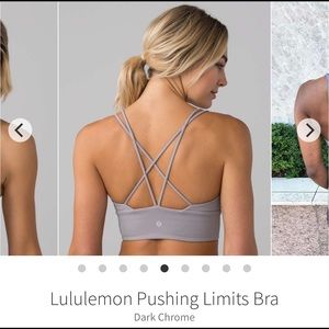 Lululemon Pushing Limits Bra 4 Dark Chrome